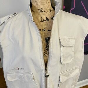 SABI SABI Outdoor Utility Vest. Hunting, Fishing, Safari.. Unisex. Beige Cotton